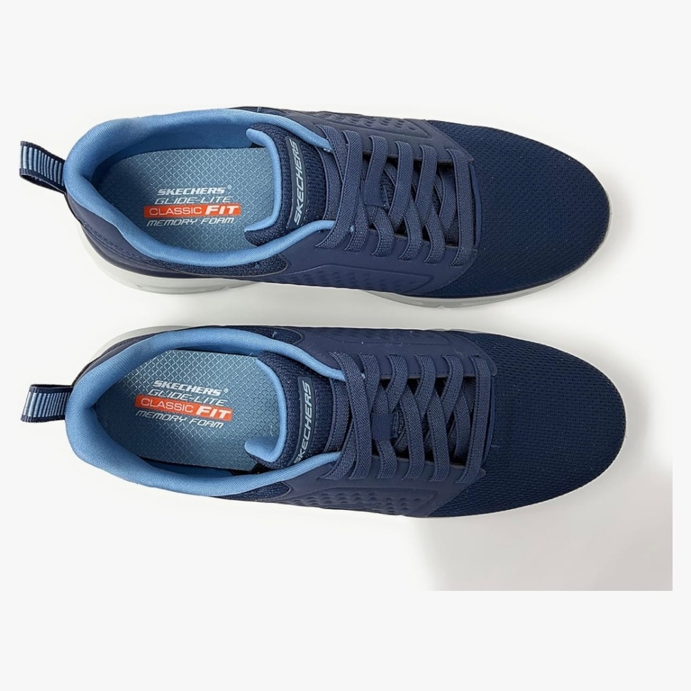Skechers Glide-Lite Men's Classic Shoes Fit With Memory Foam (Navy, Medium 9) - Picture 2 of 13